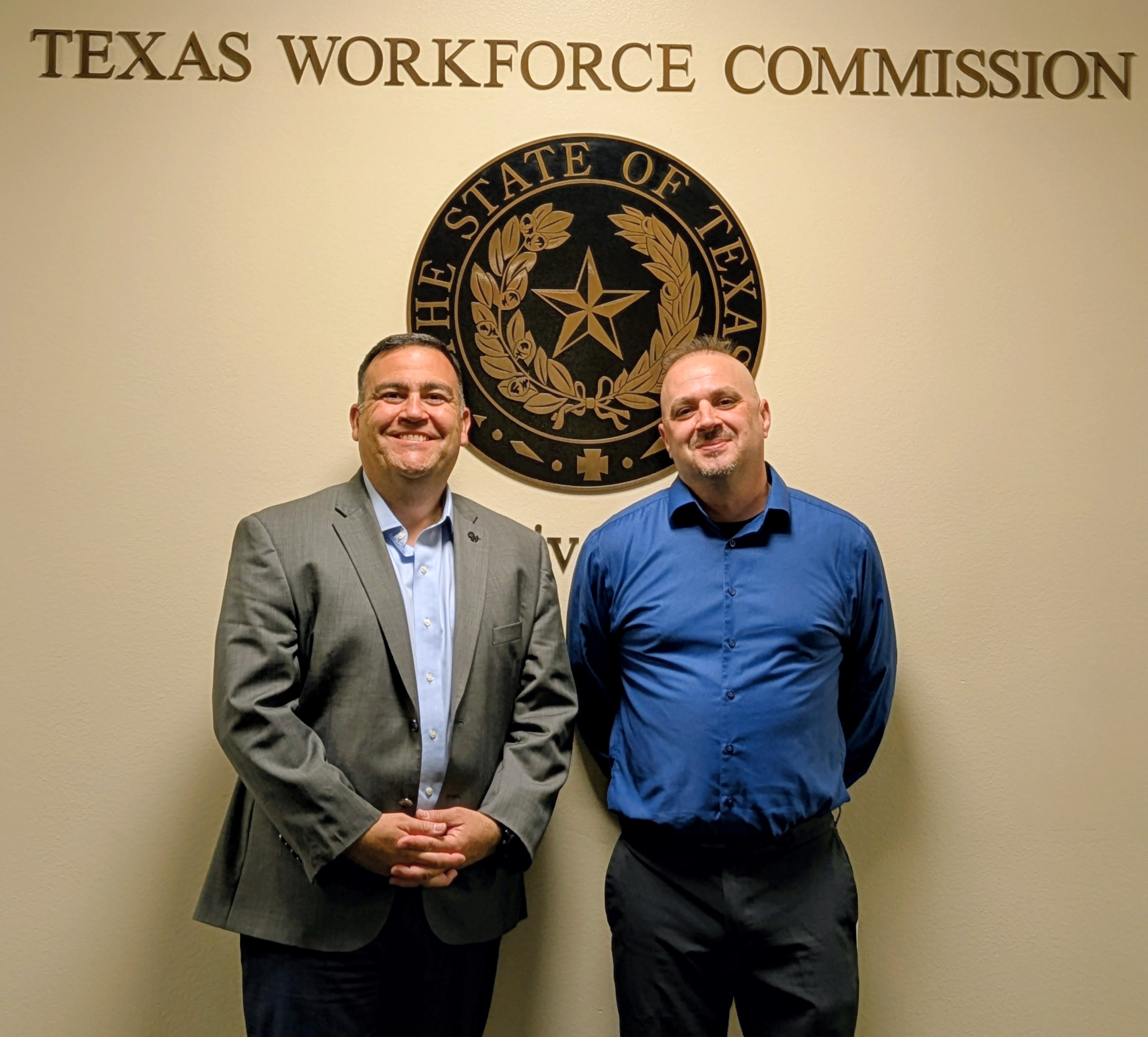 Adam Hornback of the Texas ASC Society and Joe Esparza of the Texas Workforce Commission