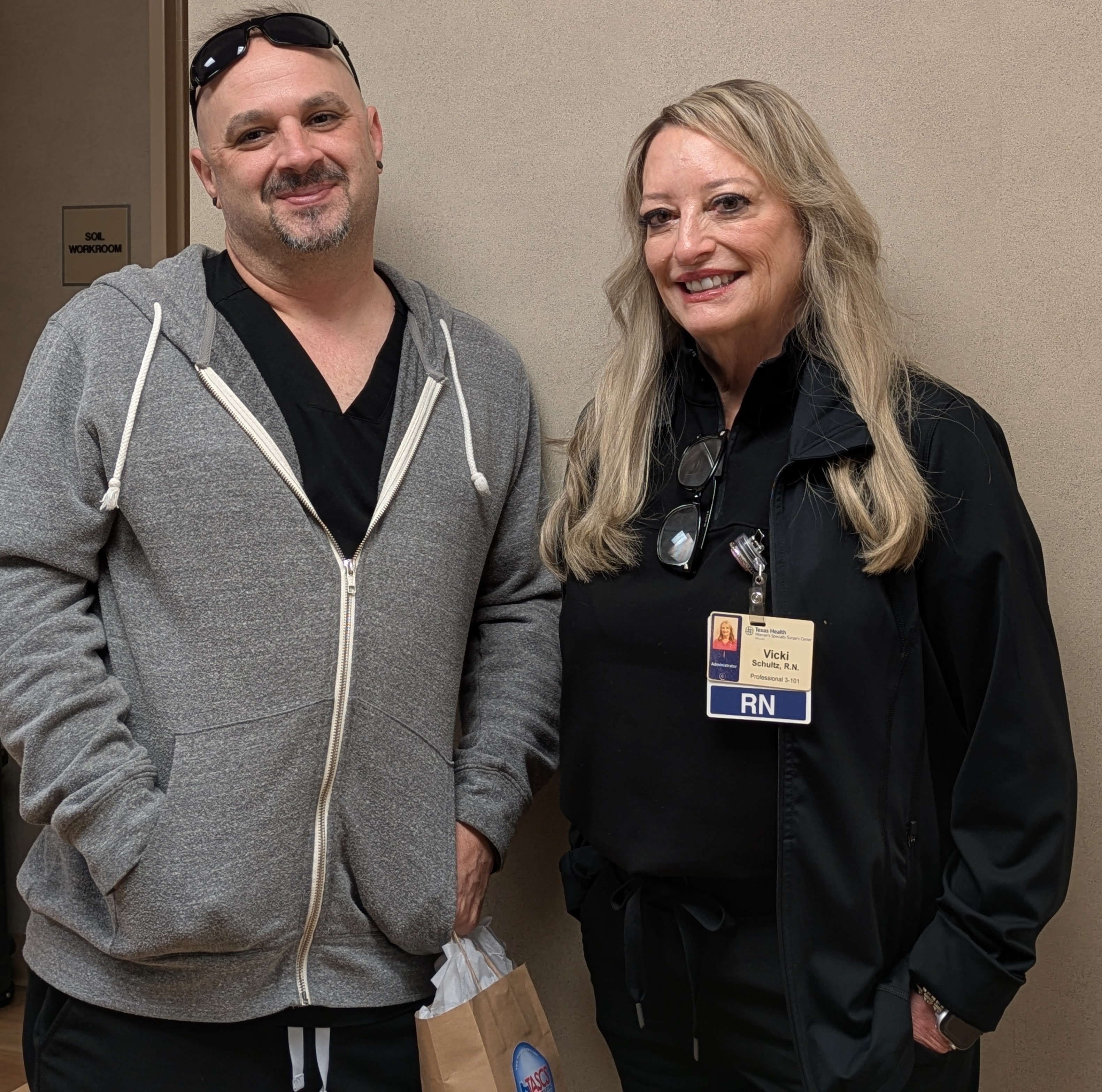 Texas ASC Society President Adam Hornback at Texas Health Women’s Specialty Surgery Center Dallas with Vicki Shutlz